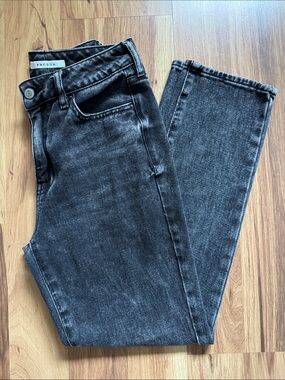 PacSun Women's Washed Black Straight Leg Jeans